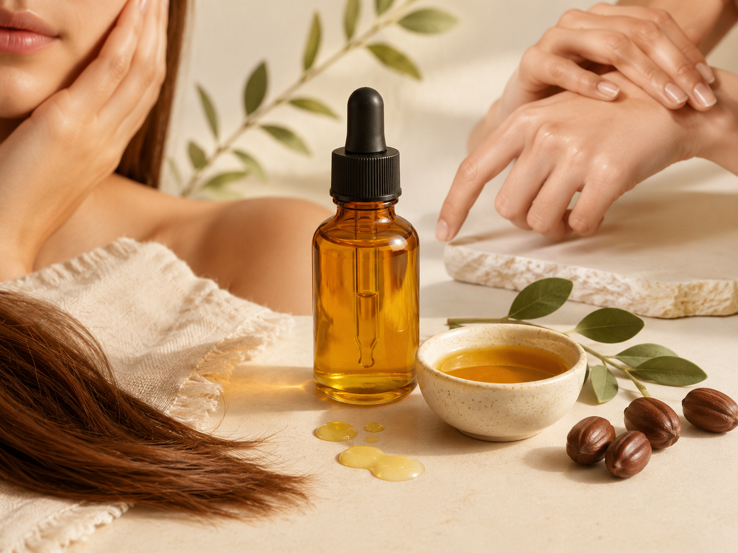 Pure jojobaolie gebruiken voor gezicht, huid, haar en DIY verzorging