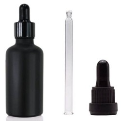 Zwart frosted glazen pipetflesjes