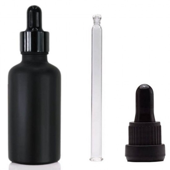 Zwart frosted glazen pipetflesjes
